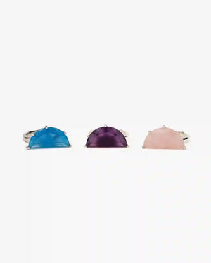 AESTH & UTIL MOON PHASE SEMICIRCLE GEMSTONE RING | TROVE & TONE