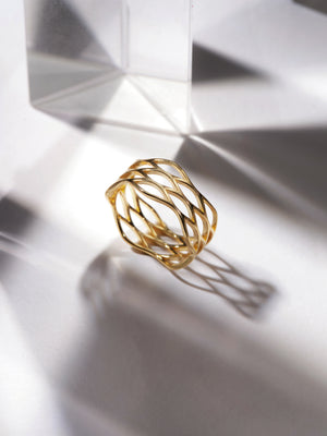 TROVE & TONE CIRCULAR GRID MESH RING | TROVE & TONE