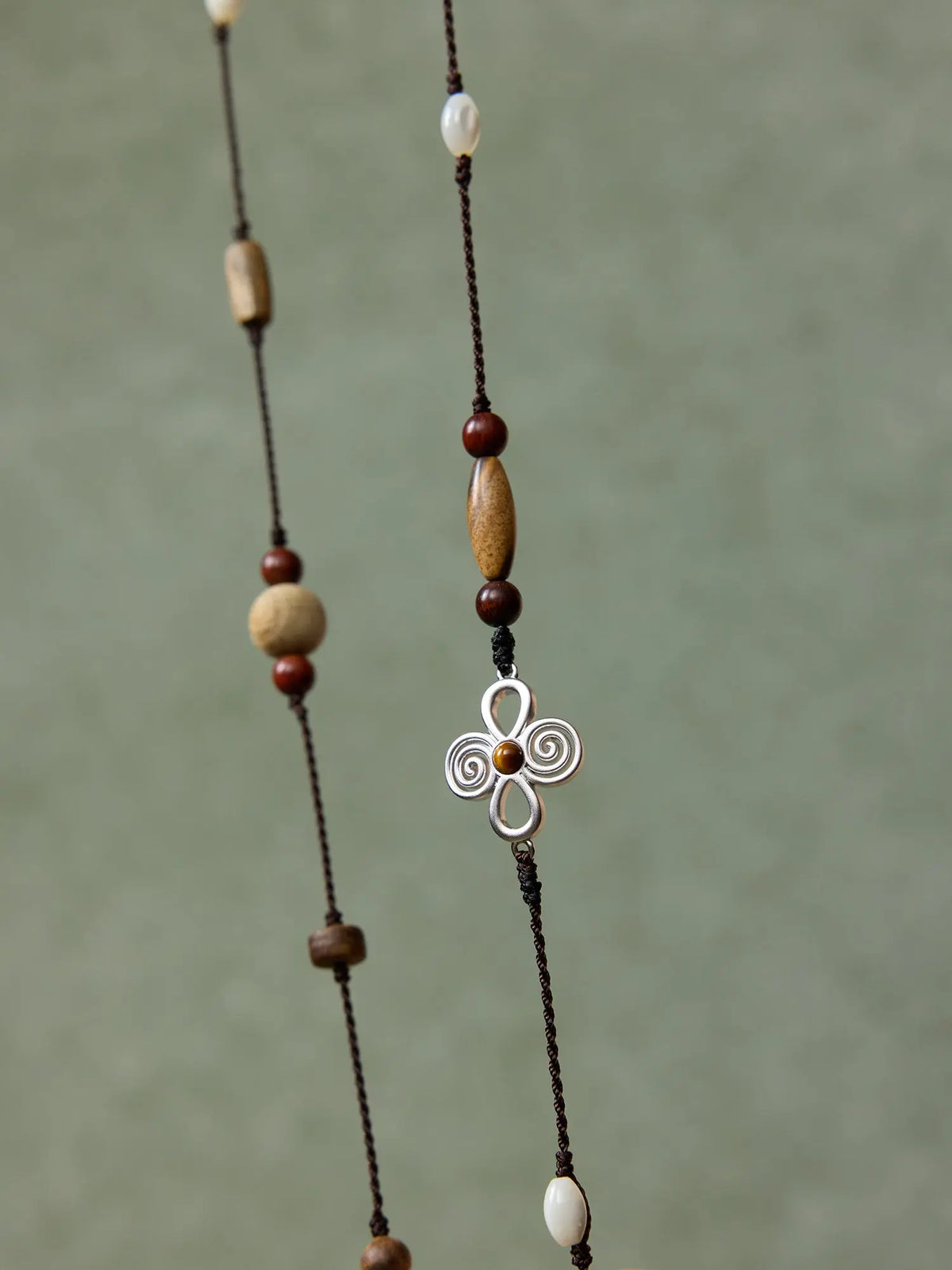 WANYEE CRAFT NATURAL STONE AGARWOOD CORD NECKLACE | TROVE & TONE