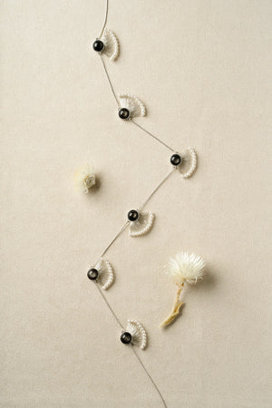 WANYEE CRAFT OBSIDIAN PEARL CONSTELLATION LONG NECKLACE | TROVE & TONE