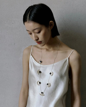 WANYEE CRAFT OBSIDIAN PEARL CONSTELLATION LONG NECKLACE | TROVE & TONE