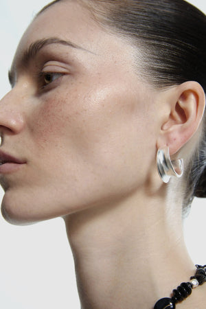 Limb SCULPTURAL WIDE C-HOOP STUD EARRINGS | TROVE & TONE