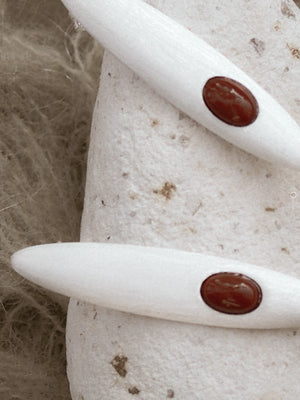 ON IISLAND OVAL GEMSTONE STUD EARRINGS | TROVE & TONE