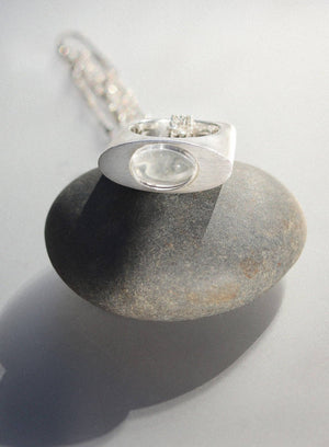 ON IISLAND OVAL OBSIDIAN PENDANT RING(副本) | TROVE & TONE
