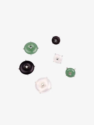 NORTH STAR ROUND STUD EARRINGS & MULTI-WEAR PENDANT