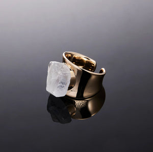 700QiBai MONOLITH WIDE BAND CRYSTAL RING | TROVE & TONE