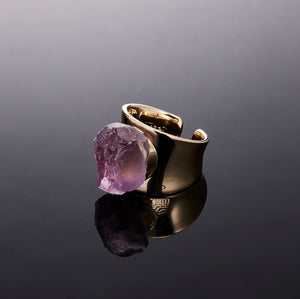700QiBai MONOLITH WIDE BAND CRYSTAL RING | TROVE & TONE