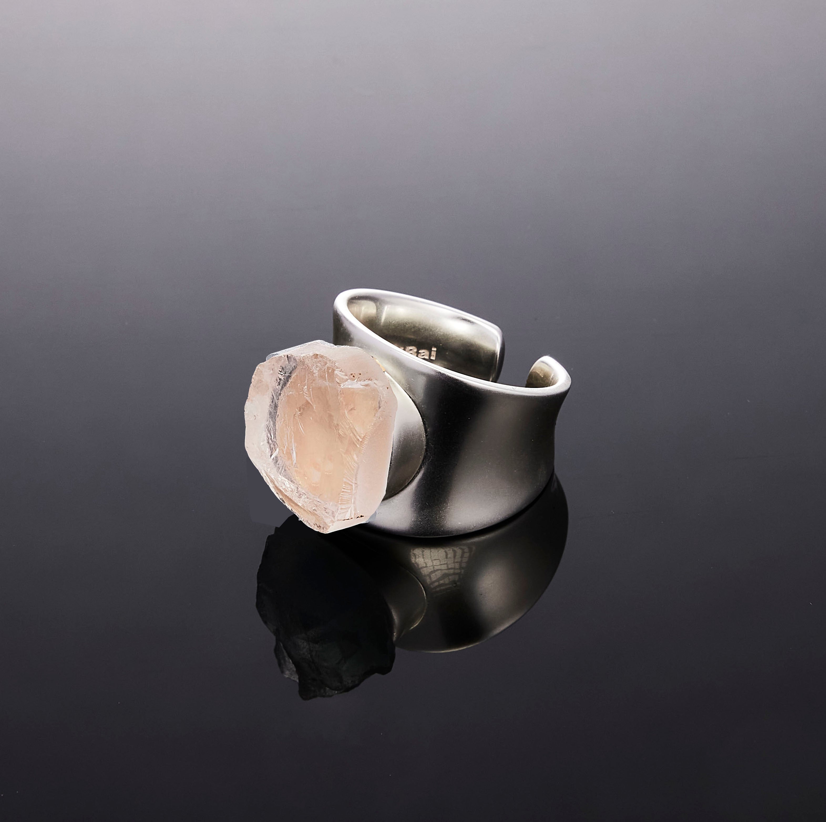 700QiBai MONOLITH WIDE BAND CRYSTAL RING | TROVE & TONE