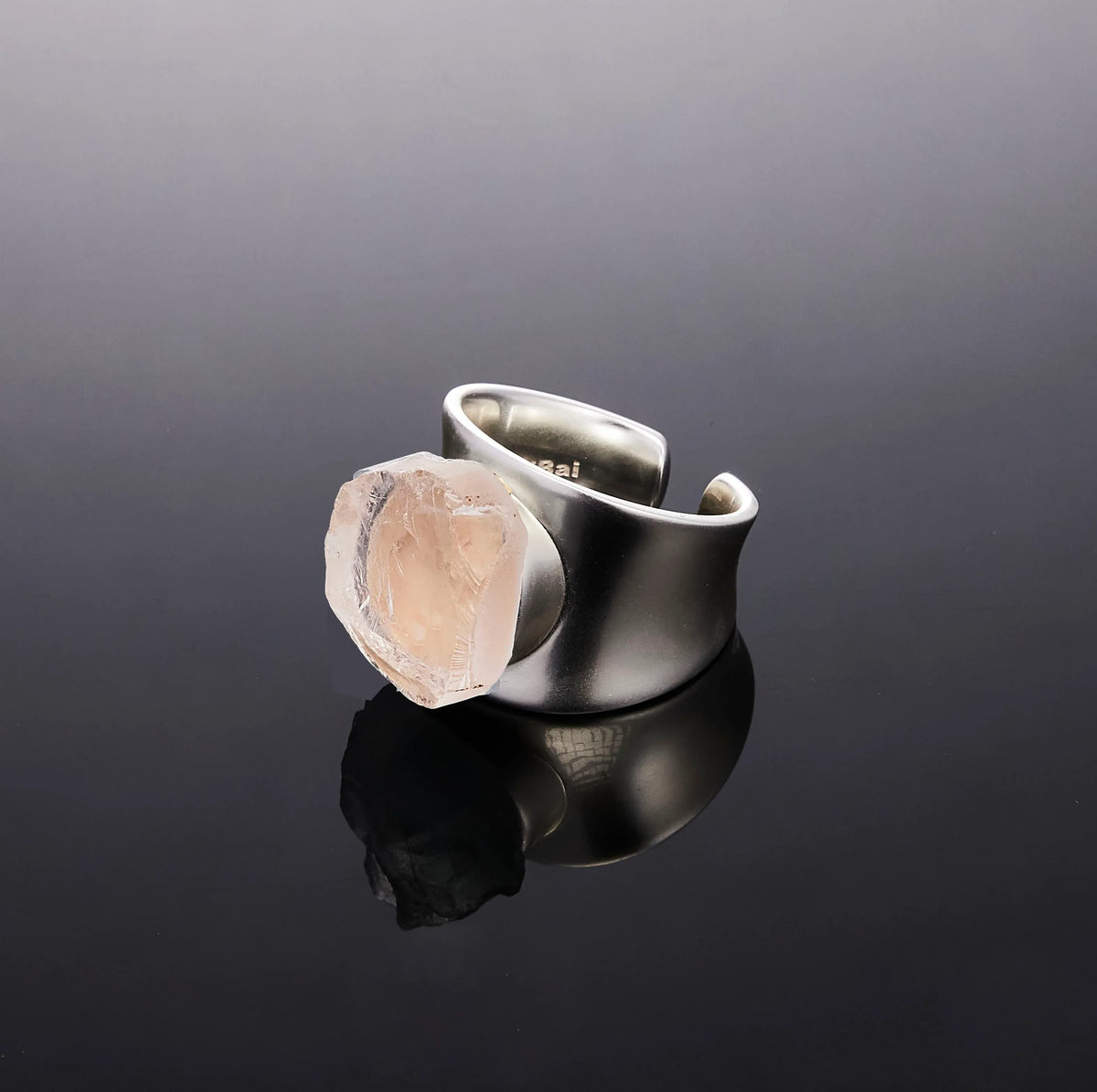 700QiBai MONOLITH WIDE BAND CRYSTAL RING | TROVE & TONE