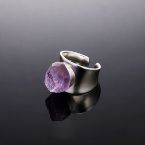700QiBai MONOLITH WIDE BAND CRYSTAL RING | TROVE & TONE