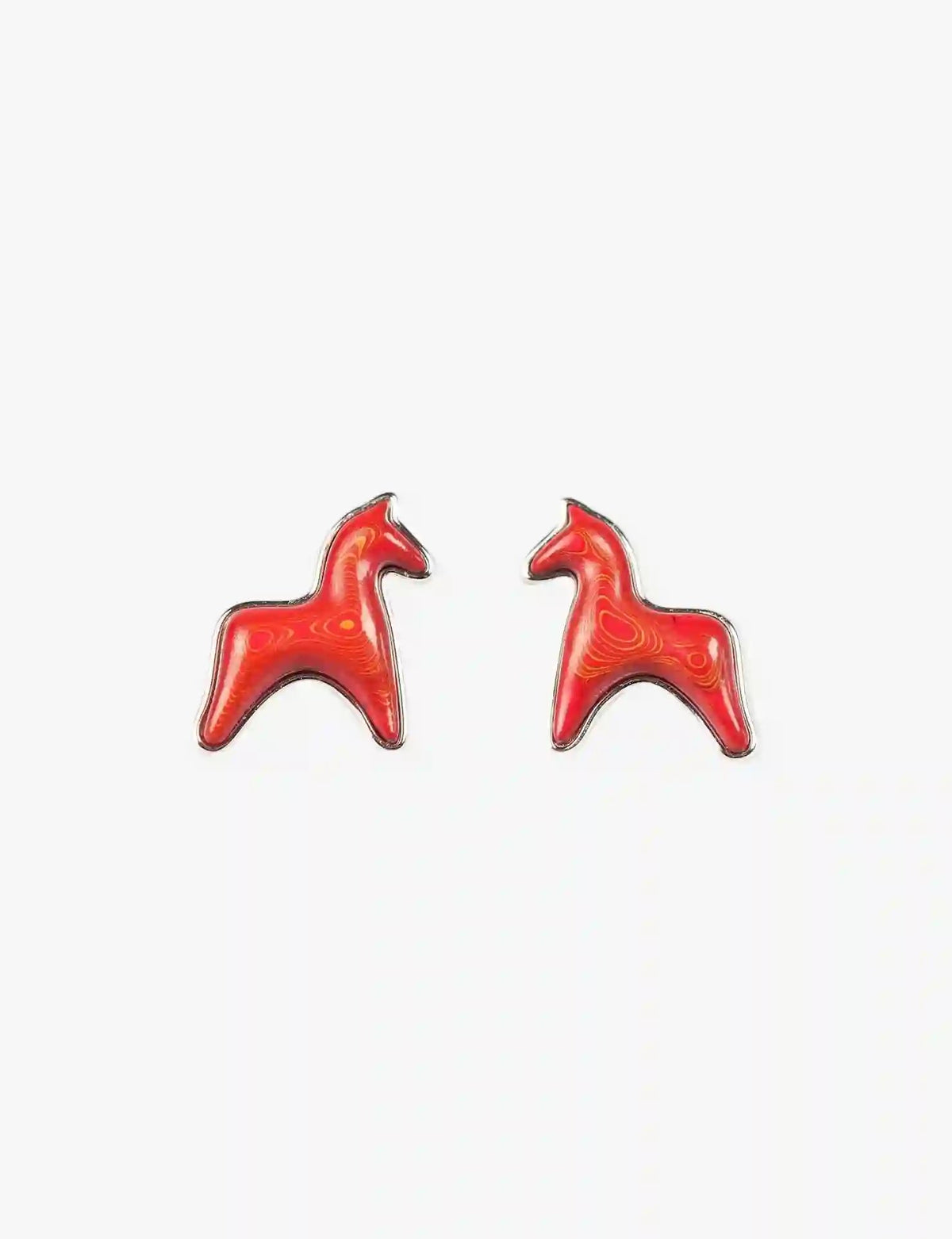 AESTH & UTIL RED LACQUER DOUBLE PONY STUD EARRINGS | TROVE & TONE