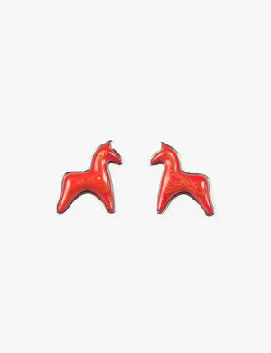 AESTH & UTIL RED LACQUER DOUBLE PONY STUD EARRINGS | TROVE & TONE