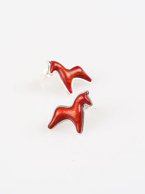 AESTH & UTIL RED LACQUER DOUBLE PONY STUD EARRINGS | TROVE & TONE