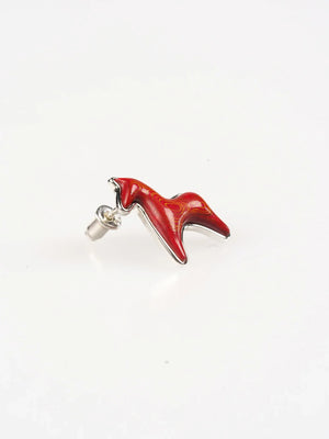 AESTH & UTIL RED LACQUER DOUBLE PONY STUD EARRINGS | TROVE & TONE