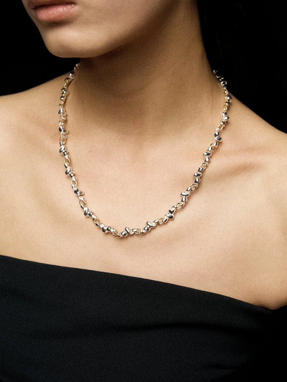 Limb TWO-TONE RIBBON CHAIN NECKLACE | TROVE & TONE