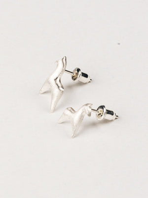AESTH & UTIL SILVER DOUBLE PONY STUD EARRINGS | TROVE & TONE