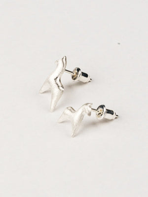 AESTH & UTIL SILVER DOUBLE PONY STUD EARRINGS | TROVE & TONE