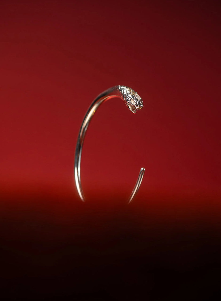 AESTH & UTIL SNAKE STERLING SILVER CUFF BRACELET | TROVE & TONE