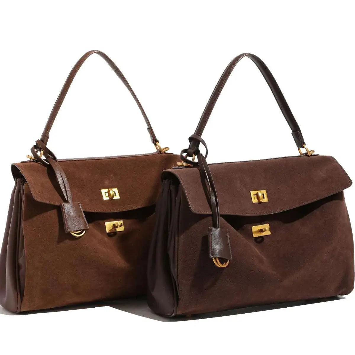 SUEDE KELLY STYLE BAG - TROVE & TONE Shoulder Bag