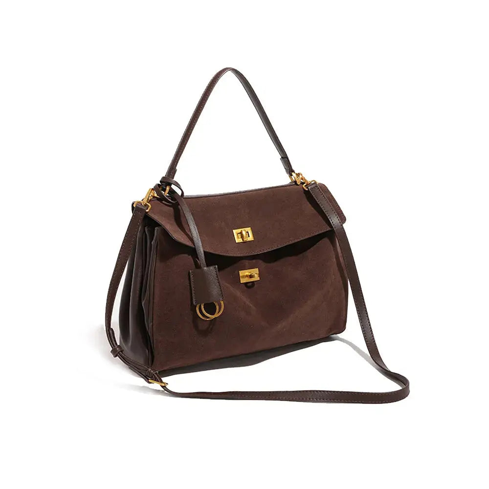 SUEDE KELLY STYLE BAG - TROVE & TONE Shoulder Bag