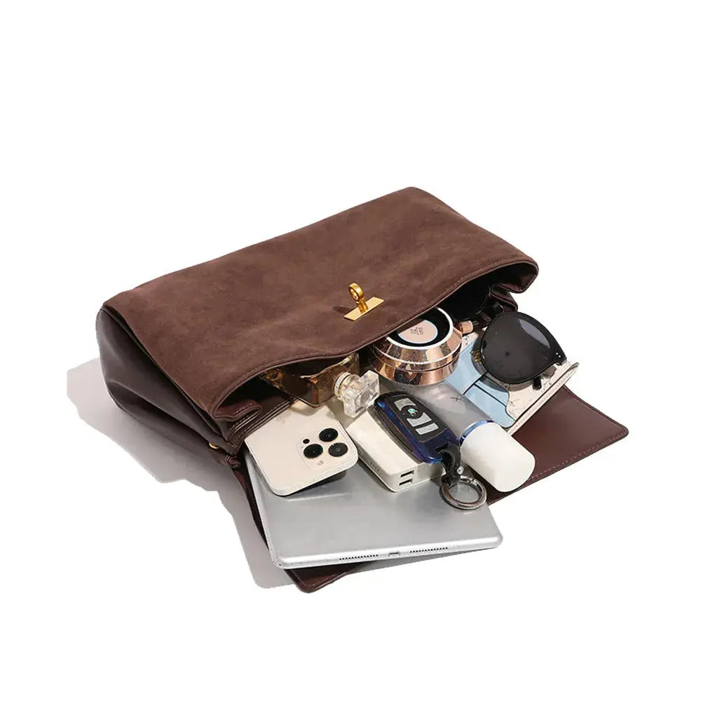 SUEDE KELLY STYLE BAG - TROVE & TONE Shoulder Bag