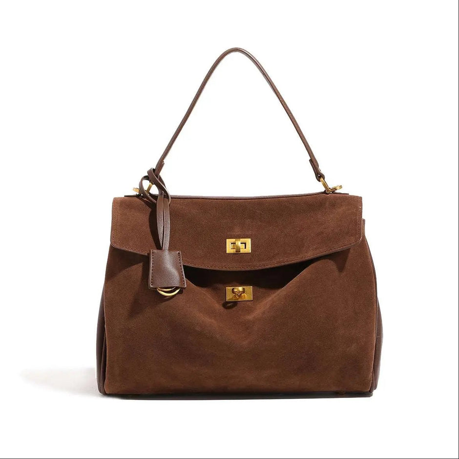 SUEDE KELLY STYLE BAG - TROVE & TONE Shoulder Bag