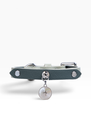 MOP CHARM LEATHER DOG COLLAR