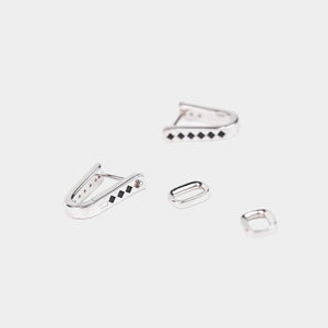 AESTH & UTIL TWO TONE REVERSIBLE SILVER HOOP EARRINGS | TROVE & TONE