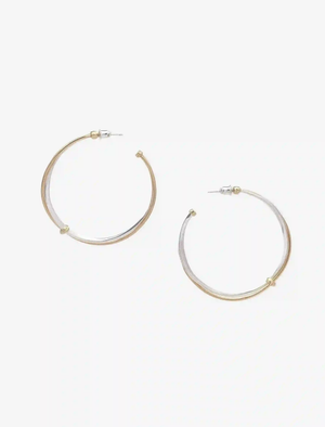 Limb TWO-TONE STRING HOOP EARRINGS | TROVE & TONE