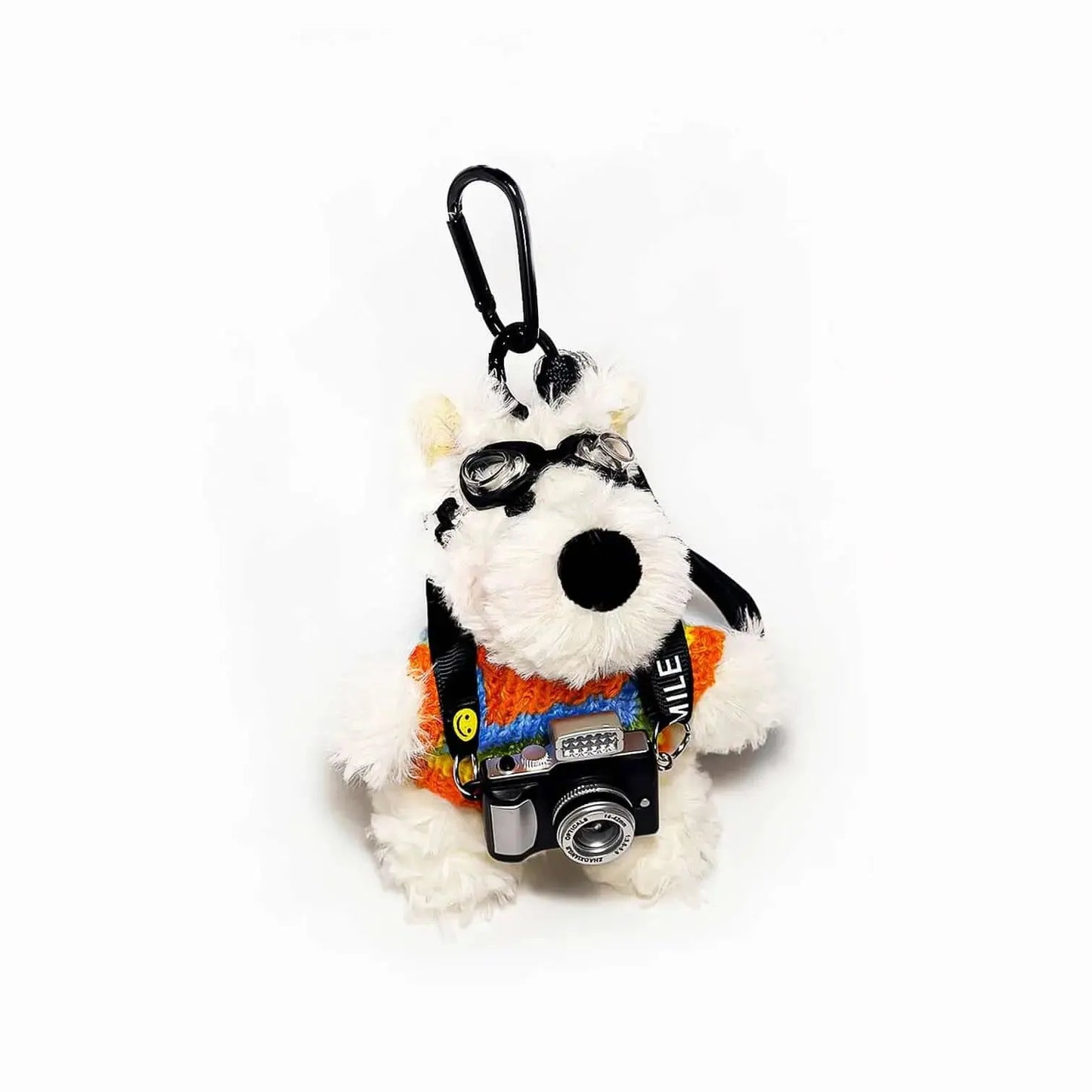 Westie Camera Plush Bag Charm keychain Orange