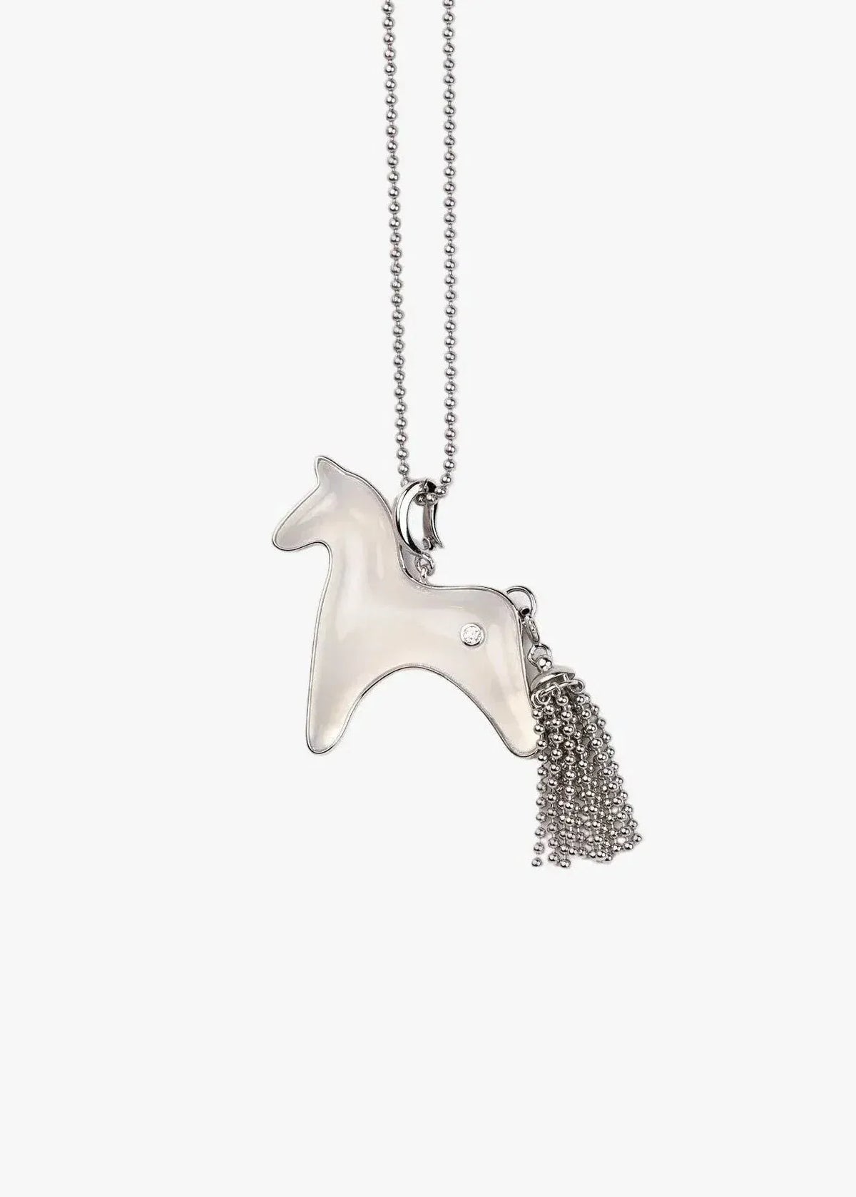 AESTH & UTIL WHITE CHALCEDONY DIVINE HORSE LONG NECKLACE | TROVE & TONE