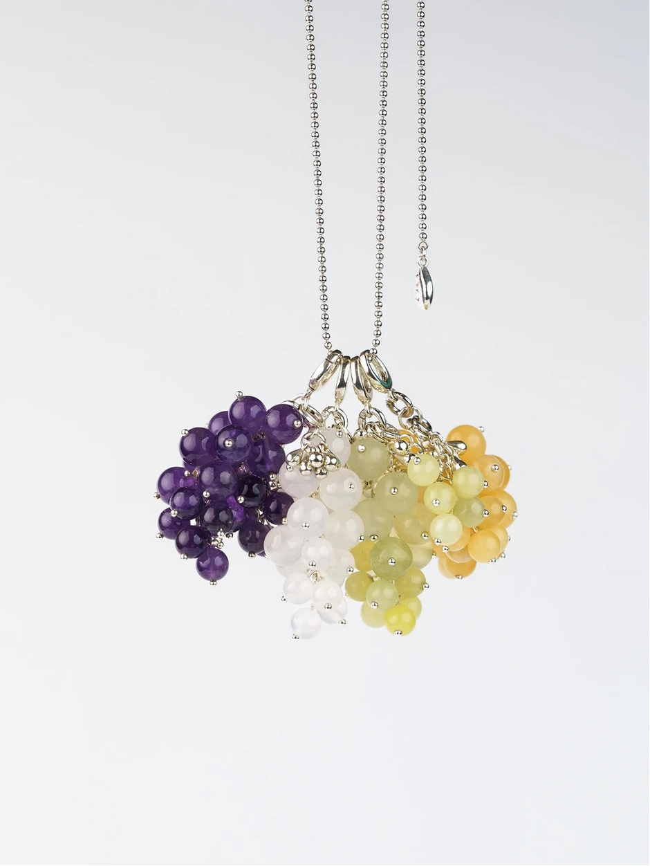 AESTH & UTIL WHITE CHALCEDONY GRAPE PENDANT NECKLACE | TROVE & TONE