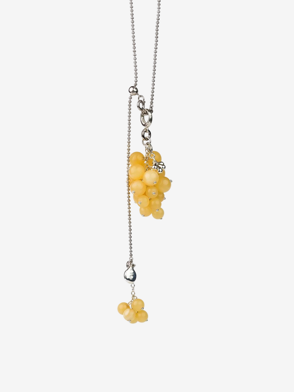 AESTH & UTIL YELLOW AMBER GRAPE PENDANT NECKLACE | TROVE & TONE