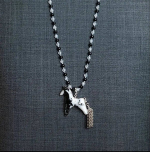AESTH & UTIL ZEBRA STONE DIVINE HORSE LONG NECKLACE | TROVE & TONE