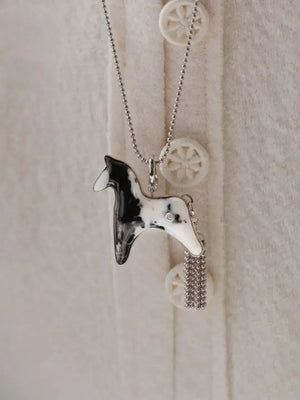 AESTH & UTIL ZEBRA STONE DIVINE HORSE LONG NECKLACE | TROVE & TONE