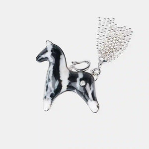 AESTH & UTIL ZEBRA STONE DIVINE HORSE LONG NECKLACE | TROVE & TONE