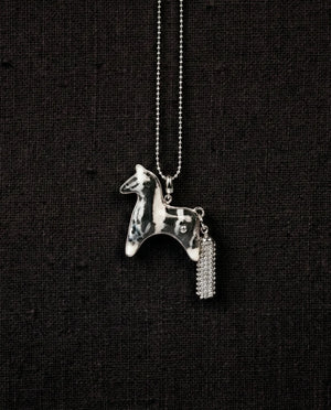 AESTH & UTIL ZEBRA STONE DIVINE HORSE LONG NECKLACE | TROVE & TONE