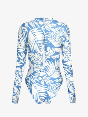 Wavvves FULL-BACK ZIP-UP LONG SLEEVE SURF SWIMSUIT | TROVE & TONE