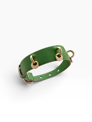GREEN WONDERLAND LAMBSKIN PET COLLAR