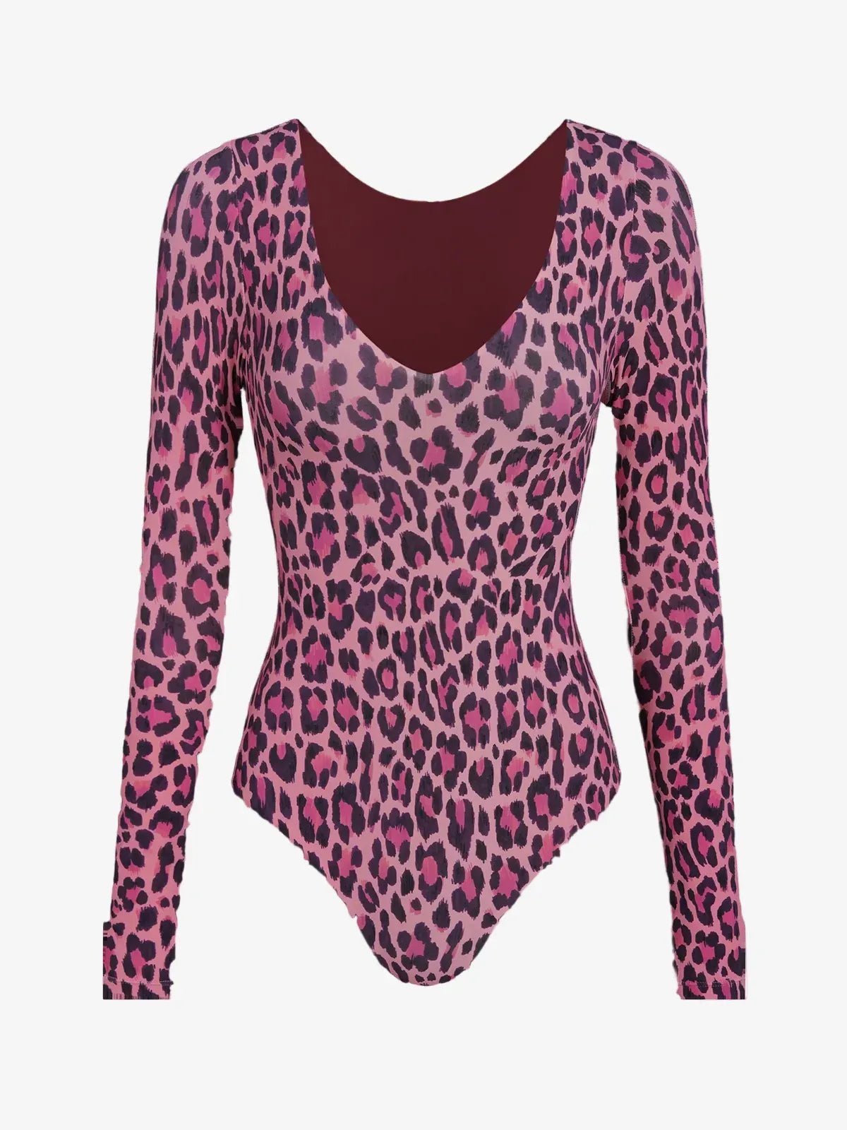 Wavvves LEOPARD PRINT V-NECK LONG SLEEVE SURF SWIMSUIT | TROVE & TONE