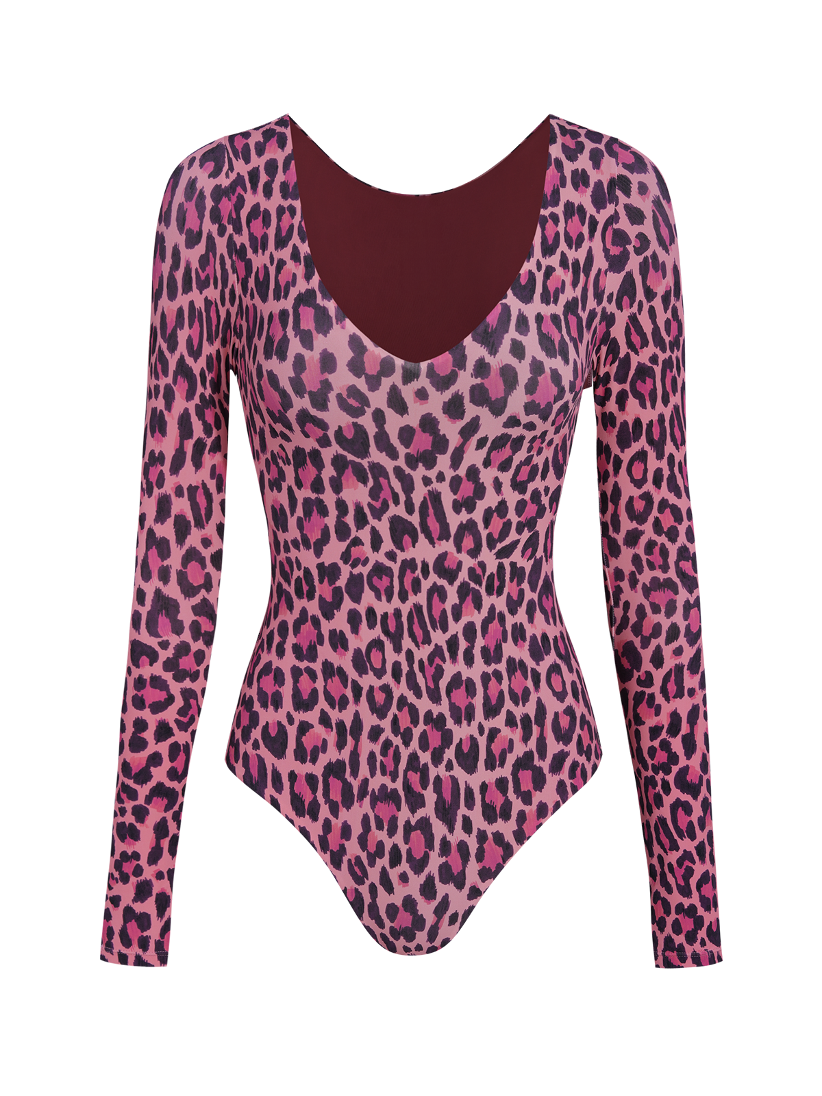 Wavvves LEOPARD PRINT V-NECK LONG SLEEVE SURF SWIMSUIT | TROVE & TONE