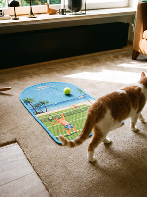 TENNIS BALL ARCHED CAT SCRATCHING MAT