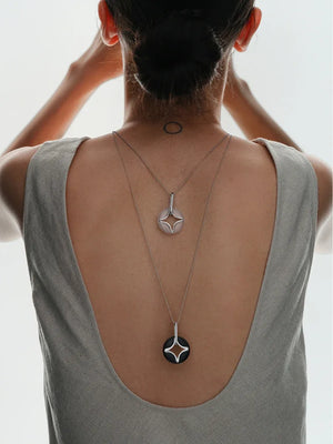 NORTH STAR ROUND MULTI-WEAR NECKLACE & EARRINGS SET
