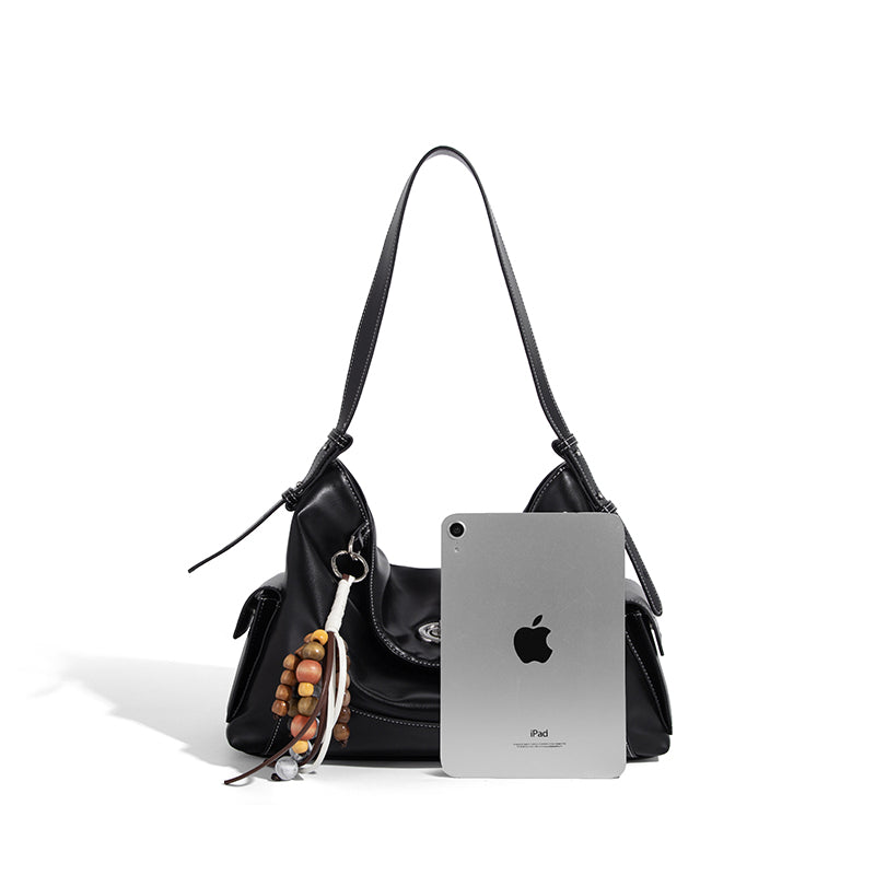 Oil-Wax Leather Hobo Bag