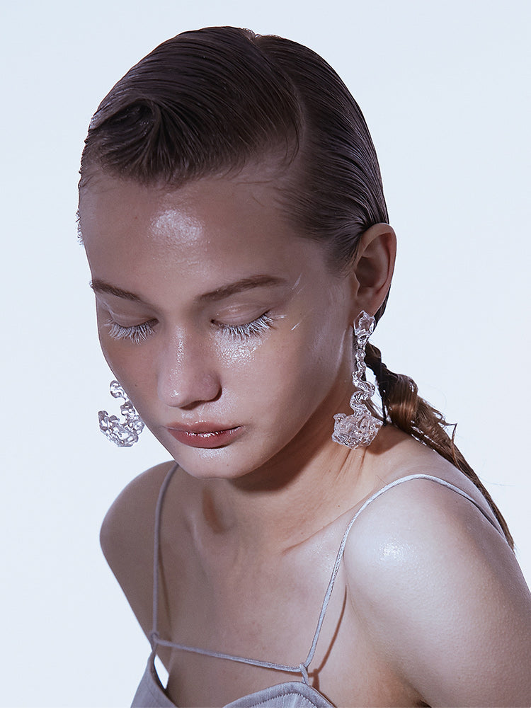 FOSSILIZED DIAMOND DROP EARRINGS