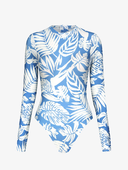 Wavvves FULL-BACK ZIP-UP LONG SLEEVE SURF SWIMSUIT  |  TROVE & TONE