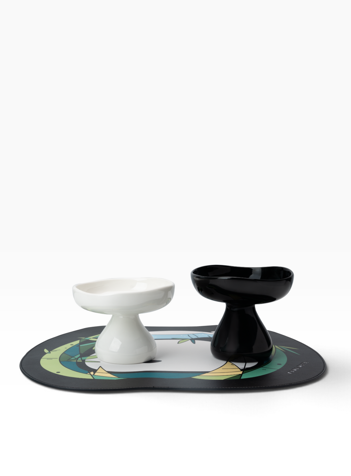 MONOCHROME CERAMIC ELEVATED PET BOWL
