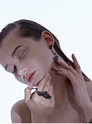 FOSSILIZED DIAMOND DROP EARRINGS