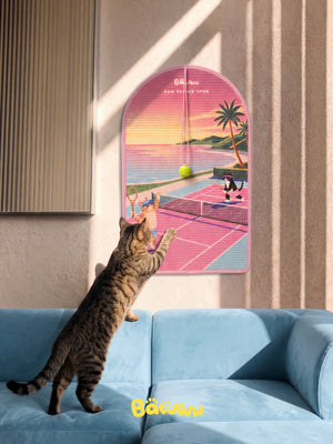 TENNIS BALL ARCHED CAT SCRATCHING MAT