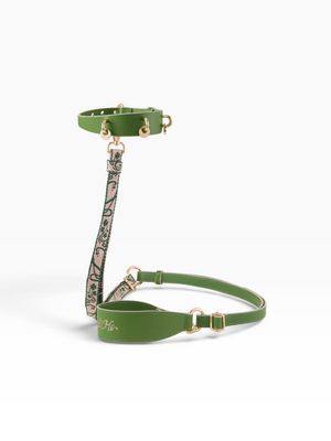 GREEN WONDERLAND LAMBSKIN PET COLLAR